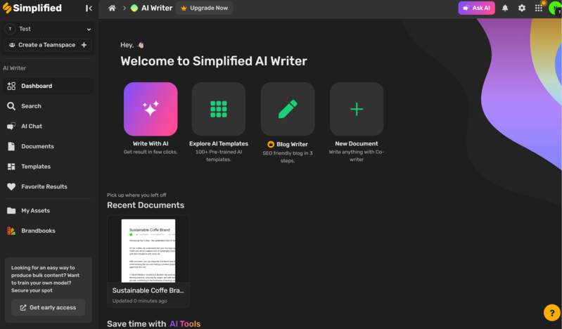 Simplified AI Writer